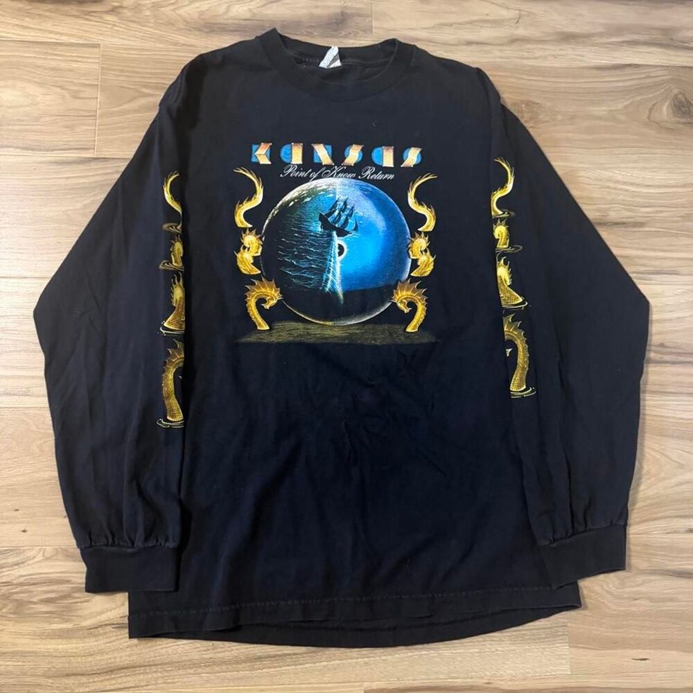 Vintage 2004 Kansas Band T Shirt Point Of Know Return Alstyle AAA Long Sleeve L